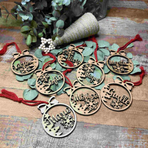Bola de navidad madera personalizada