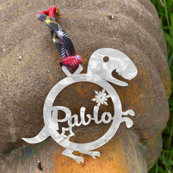 Bola de navidad personalizada Dinosaurio Rex - Imagen 2
