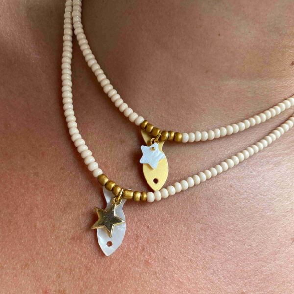 Collar abalorios pez y estrella