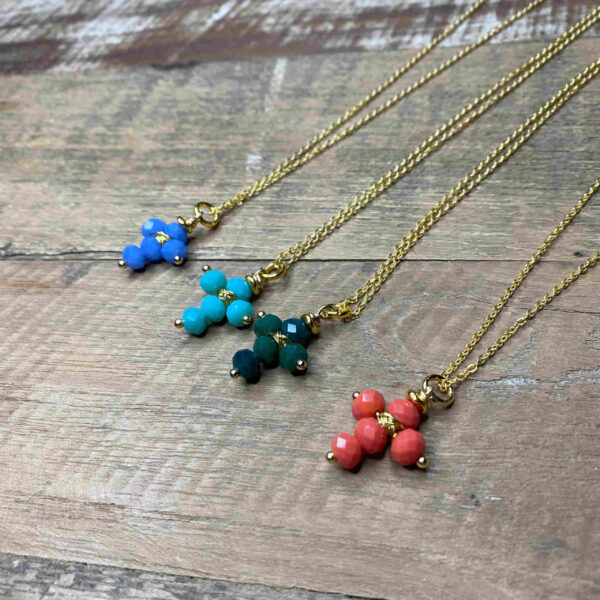 Collar cruz cristales - Imagen 3