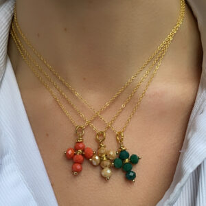 Collar cruz cristales