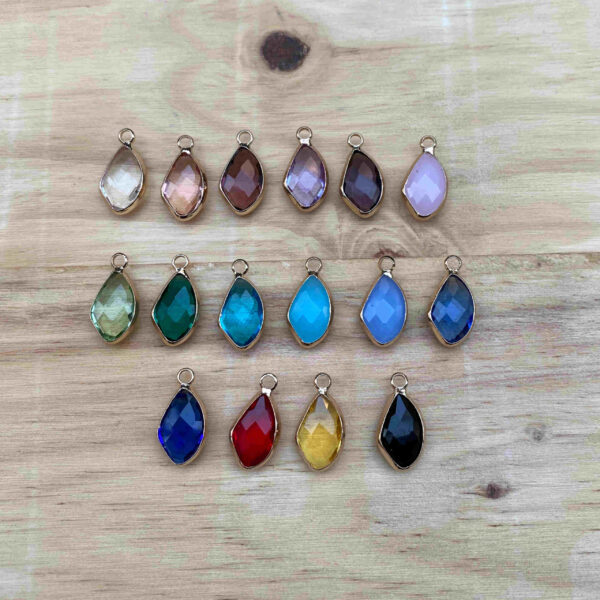 Pendientes mini aro con lagrima cristal colores - Imagen 2