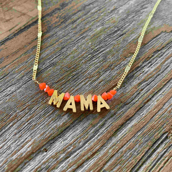 Gargantilla Mamá con perlas naturales o cristales de colores - Imagen 3