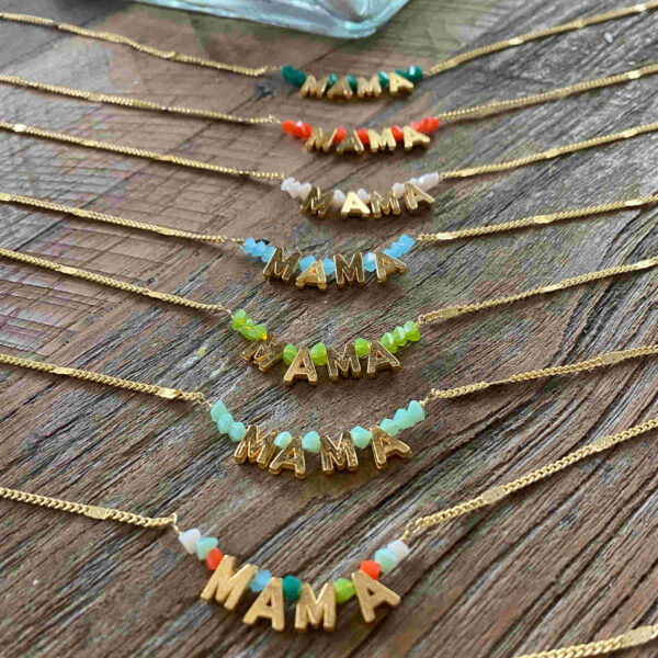 Gargantilla Mamá con perlas naturales o cristales de colores - Imagen 9