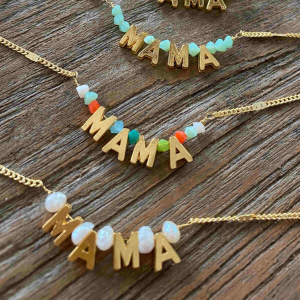 Gargantilla Mamá con perlas naturales o cristales de colores - Imagen 10