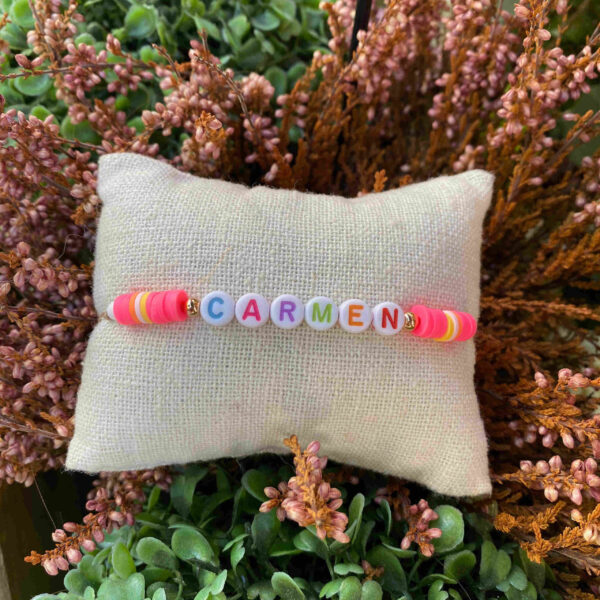 Pulsera nombre arcilla polimerica