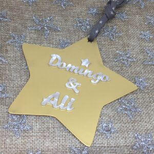 Adorno de navidad estrella personalizada