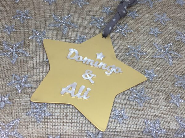 Adorno de navidad estrella personalizada