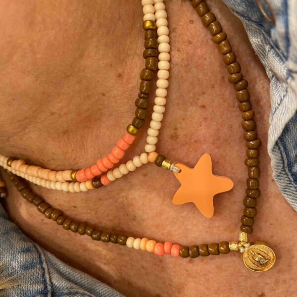 Trio de collares con estrella y bolitas - Imagen 2
