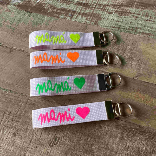 Llavero cinta cuadritos Mamá - Imagen 3