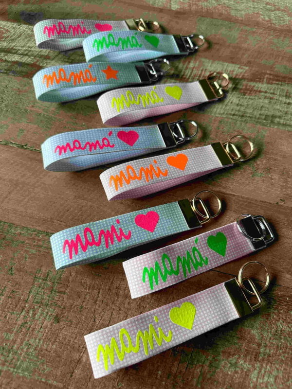 Llavero cinta cuadritos Mamá - Imagen 2