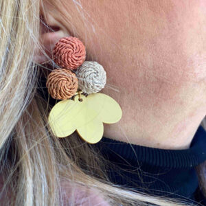 Pendientes bodoques hilo tierra  y acetato