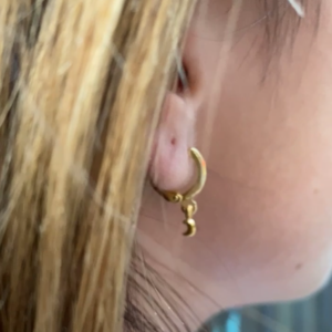 Pendientes mini aro luna