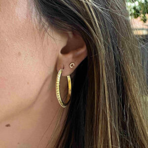 Pendientes aro dorados con strass