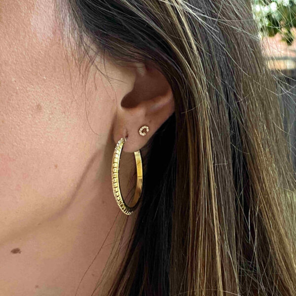 Pendientes aro dorados con strass