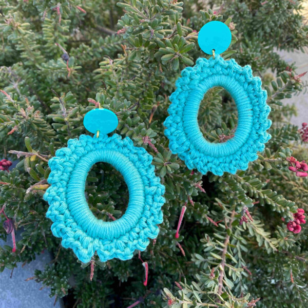 Pendiente aro crochet - Imagen 4