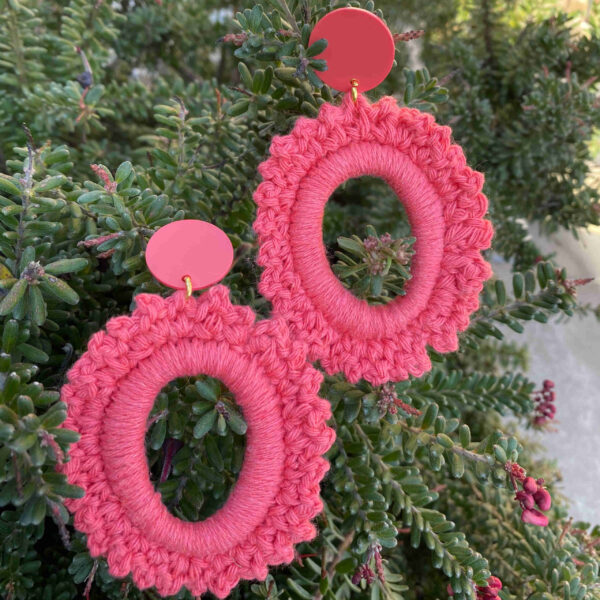Pendiente aro crochet - Imagen 6