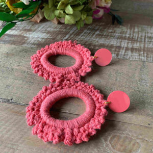 Pendiente aro crochet