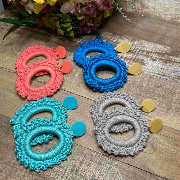 Pendiente aro crochet - Imagen 3