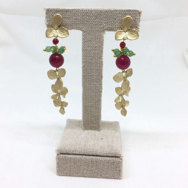 Pendientes flores doradas con piedras
