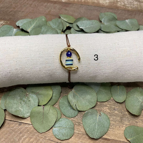 Pulsera aro metálico con piedra y arcilla - Imagen 4