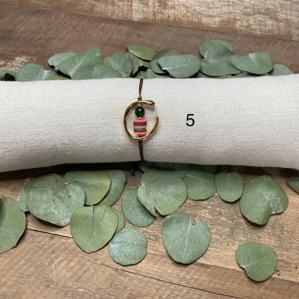 Pulsera aro metálico con piedra y arcilla - Imagen 6