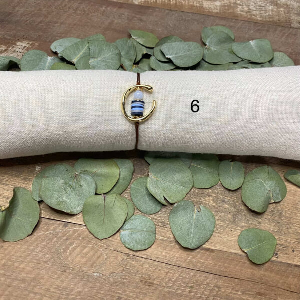 Pulsera aro metálico con piedra y arcilla - Imagen 7