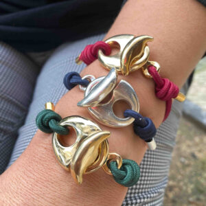 Pulsera calabrote metal con cordón elástico
