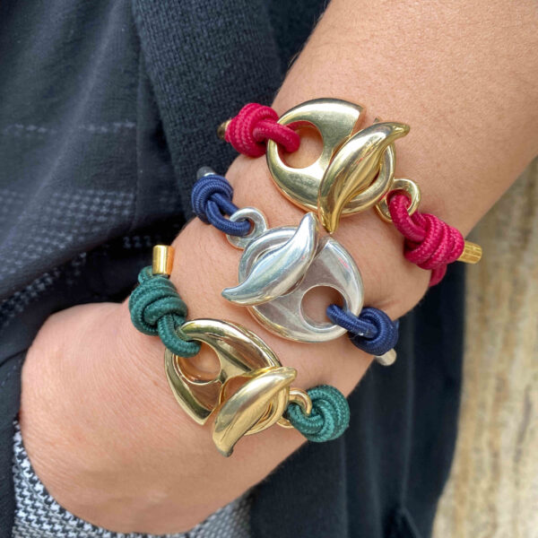 Pulsera calabrote metal con cordón elástico - Imagen 2
