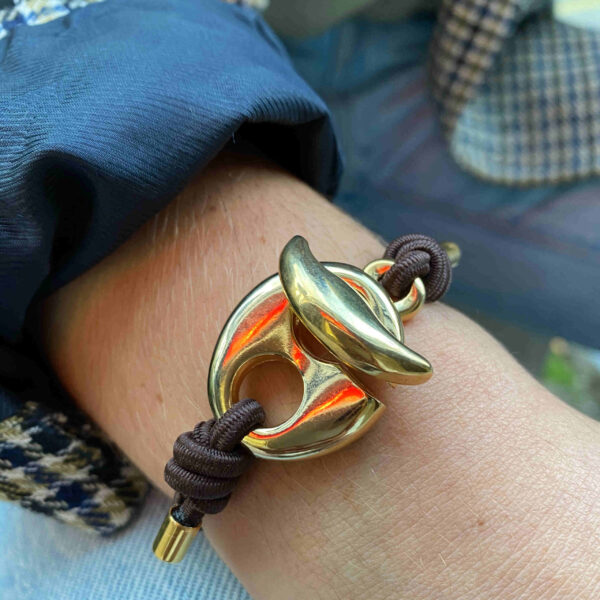 Pulsera calabrote metal con cordón elástico - Imagen 3