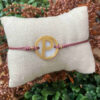 Pulsera inicial de acetato sobre base de nacar - Imagen 4