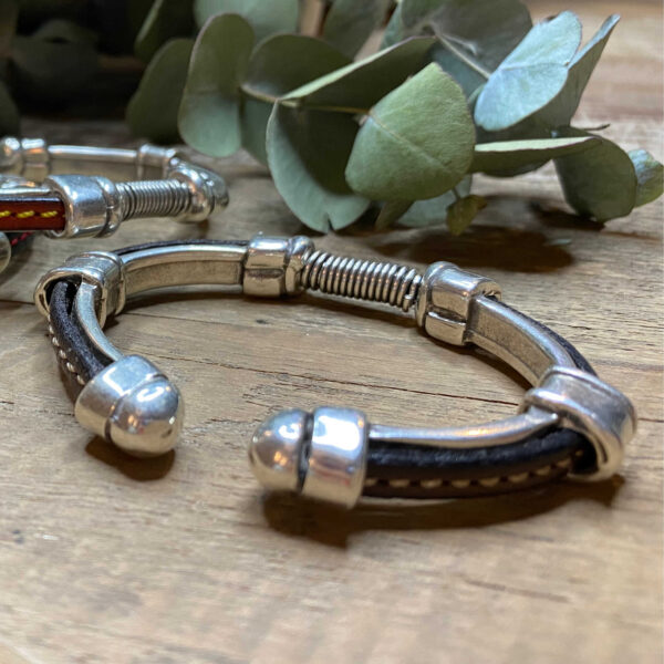Pulsera metálica con cinta plana bicolor. - Imagen 7
