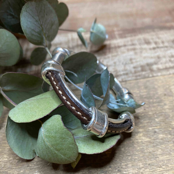 Pulsera metálica con cinta plana bicolor. - Imagen 5
