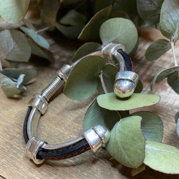 Pulsera metálica con cinta plana bicolor. - Imagen 6
