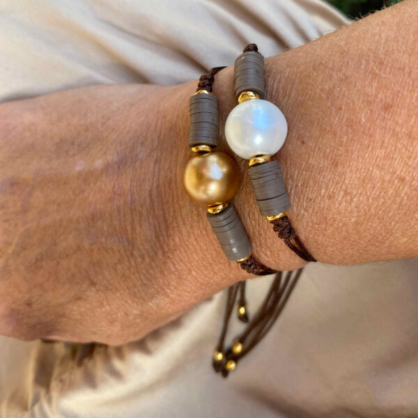 Pulsera hilo perla y arcilla - Imagen 2
