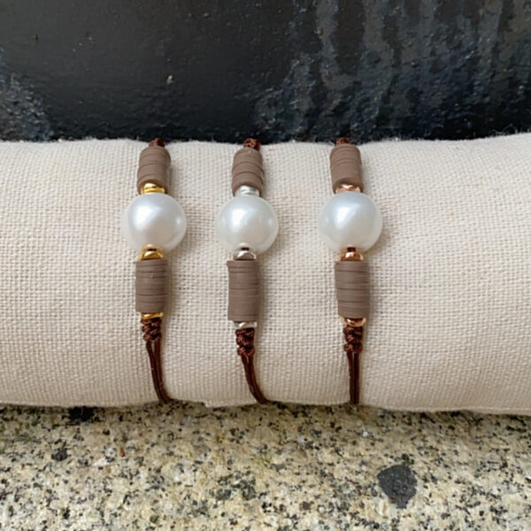 Pulsera hilo perla y arcilla - Imagen 3