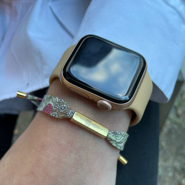 Pulsera Te Quiero cinta flores. - Imagen 4