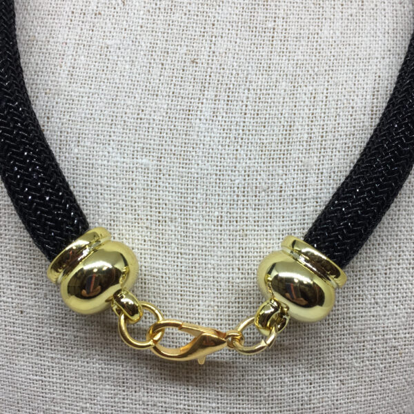 Collar nudo con perla y colgante hoja - Imagen 3