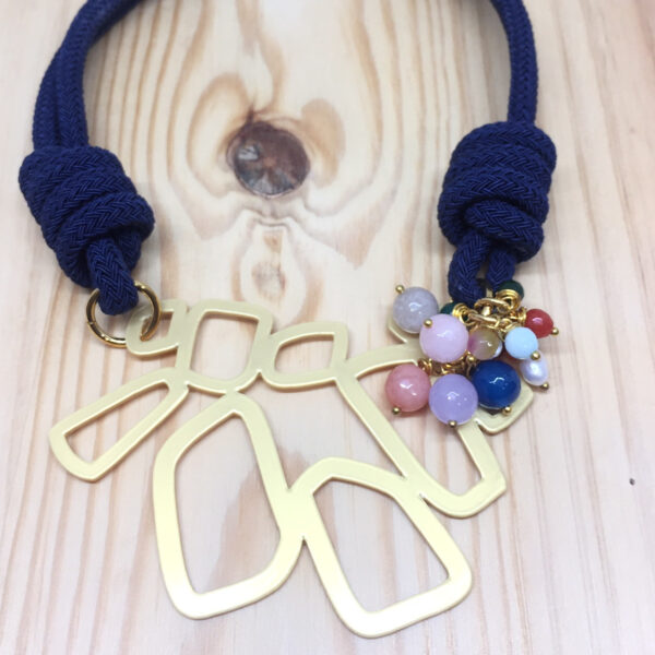 Collar pieza panal de acetato dorado - Imagen 2