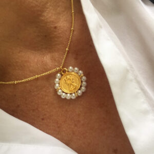 Collar cadena con medalla Virgen de Covadonga