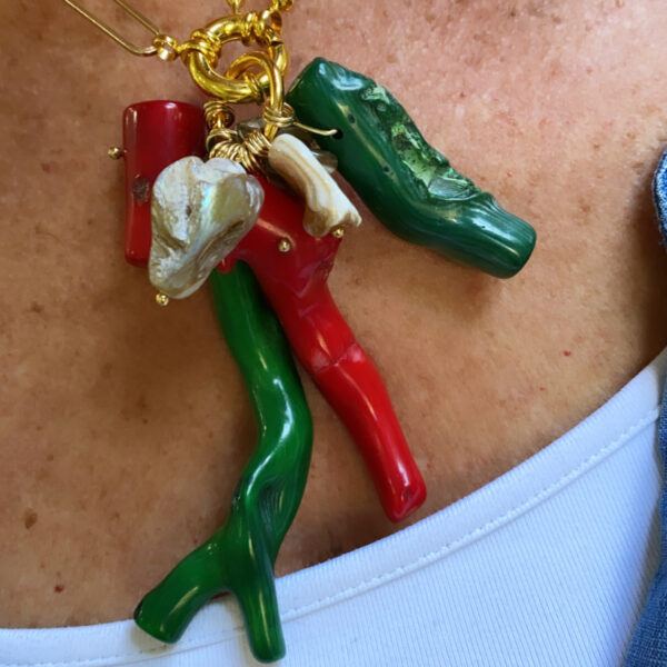 Collar cadena con corales y nacar - Imagen 2
