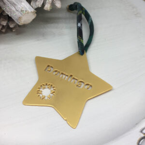 Adorno de navidad estrella nombre calado
