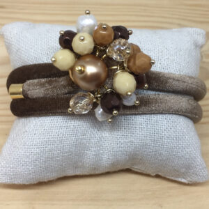 Pulsera roseta en tonos camel