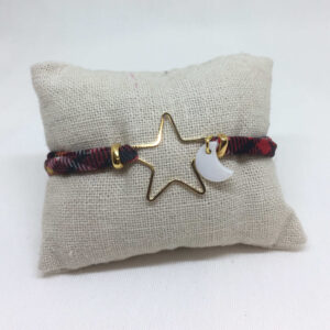 Pulsera estrella con luna y cinta elástica