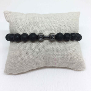 Pulsera bolas lava con mancuerna