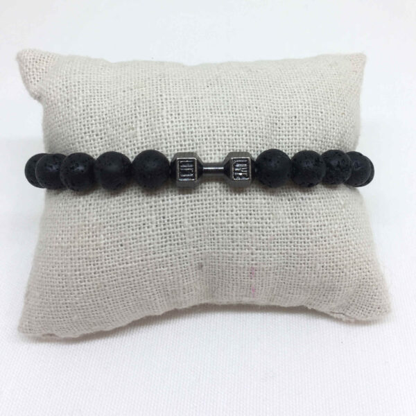 Pulsera bolas lava con mancuerna