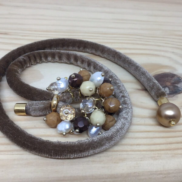 Pulsera roseta en tonos camel - Imagen 3