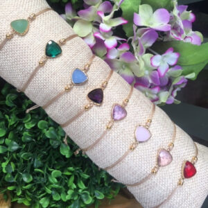 Pulsera hilo con pieza central cristal