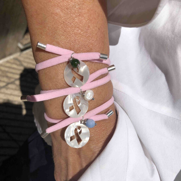 Pulsera solidaria lazo cancer