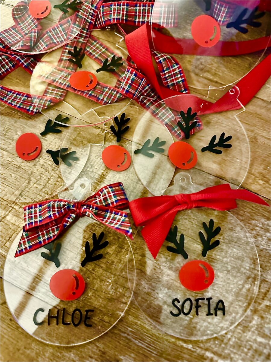 Adorno Arbol Navidad Reno con nombre personalizado